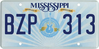 MS license plate BZP313