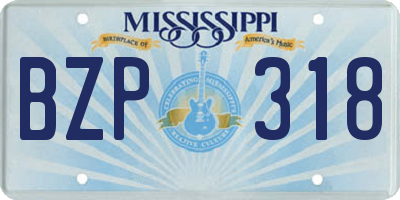MS license plate BZP318