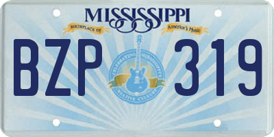 MS license plate BZP319