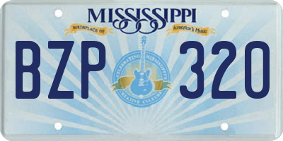 MS license plate BZP320