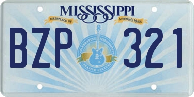 MS license plate BZP321