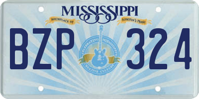 MS license plate BZP324