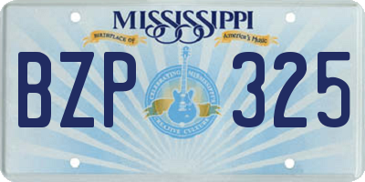 MS license plate BZP325