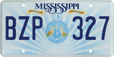 MS license plate BZP327