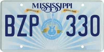 MS license plate BZP330