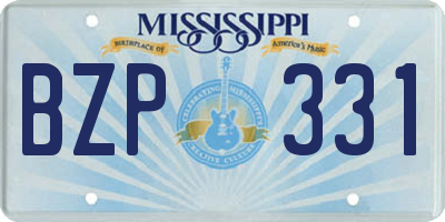 MS license plate BZP331