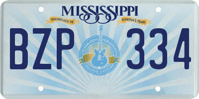 MS license plate BZP334