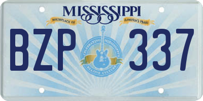 MS license plate BZP337