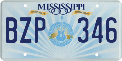 MS license plate BZP346
