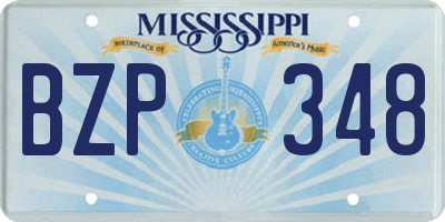 MS license plate BZP348