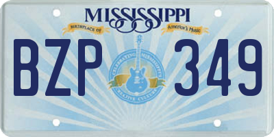 MS license plate BZP349