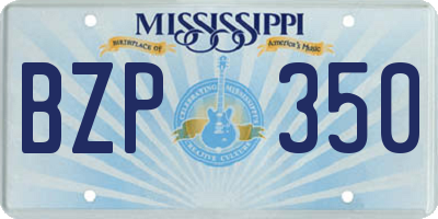 MS license plate BZP350