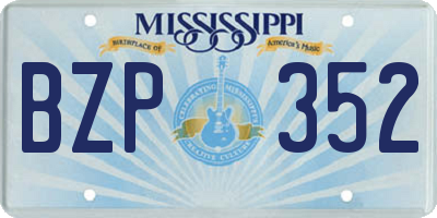 MS license plate BZP352