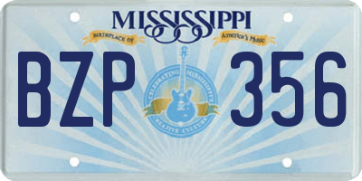 MS license plate BZP356