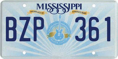 MS license plate BZP361