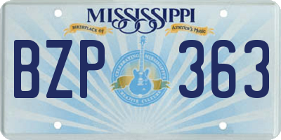 MS license plate BZP363
