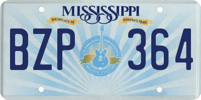 MS license plate BZP364