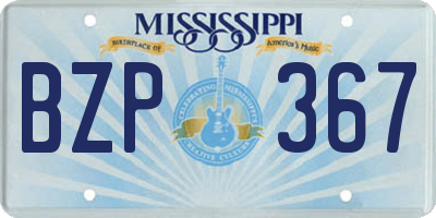 MS license plate BZP367