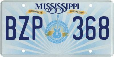 MS license plate BZP368