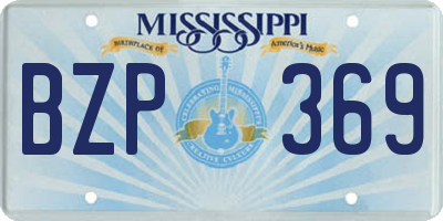 MS license plate BZP369