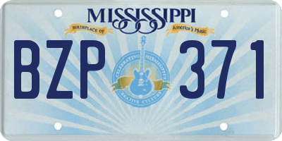 MS license plate BZP371