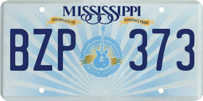 MS license plate BZP373