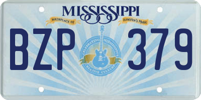 MS license plate BZP379