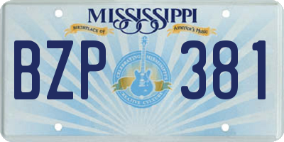 MS license plate BZP381