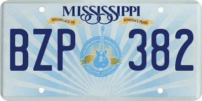 MS license plate BZP382