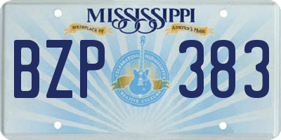 MS license plate BZP383