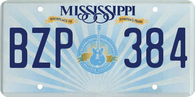 MS license plate BZP384