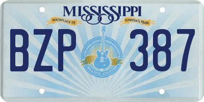 MS license plate BZP387