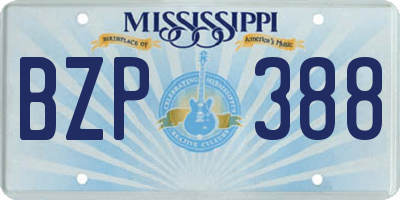 MS license plate BZP388