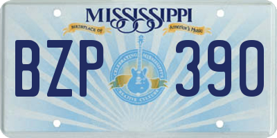MS license plate BZP390