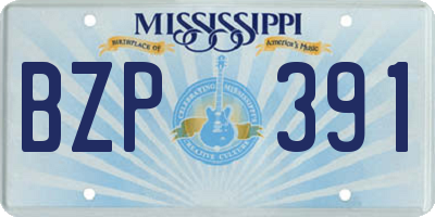 MS license plate BZP391