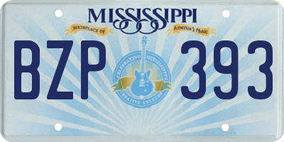 MS license plate BZP393