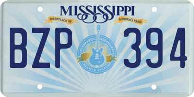 MS license plate BZP394