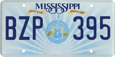 MS license plate BZP395