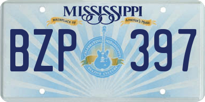 MS license plate BZP397