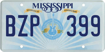 MS license plate BZP399