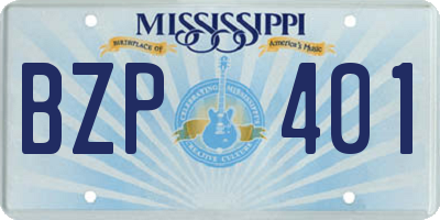 MS license plate BZP401