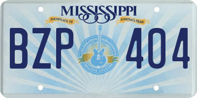 MS license plate BZP404