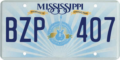 MS license plate BZP407