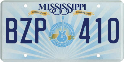 MS license plate BZP410