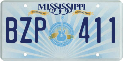 MS license plate BZP411