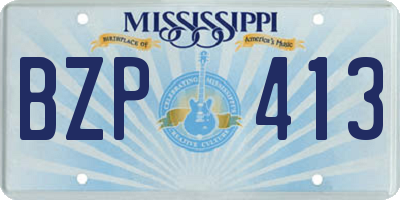 MS license plate BZP413