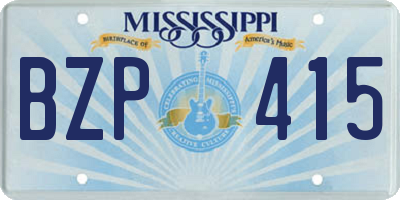 MS license plate BZP415