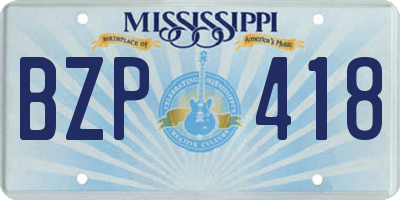 MS license plate BZP418