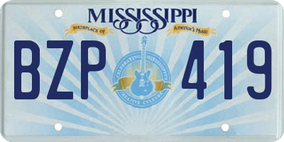 MS license plate BZP419