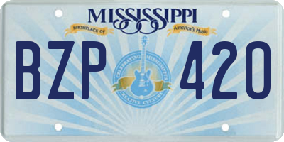 MS license plate BZP420